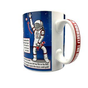 Teach Yourself The Moonwalk Coffee Mug Astronaut Ginger Fox Red White Blue Funny